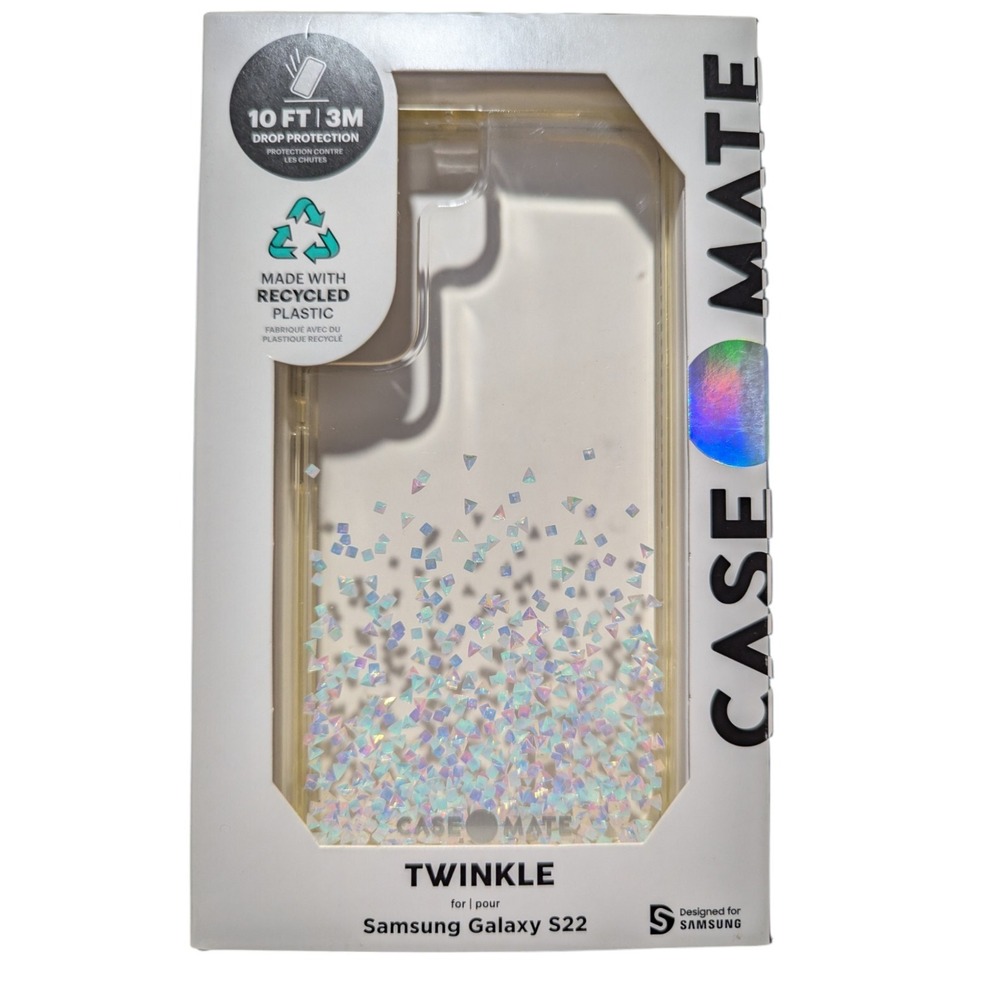 T2. Case-Mate Twinkle Case For Samsung Galaxy S22 - Clear Glitter